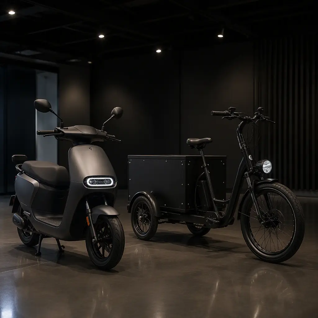 EBIKE electric scooter in dark showroom