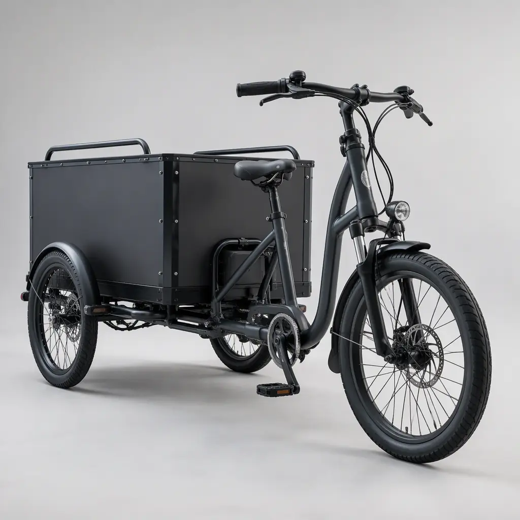 Cargo electric tricycle with large flatbed
