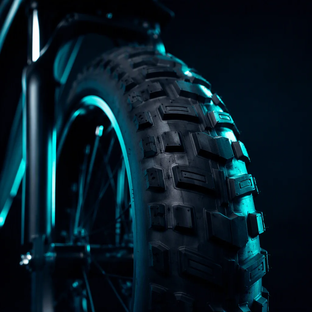 Close-up of Zoom hydraulic disc brake caliper and 180mm rotor with RST suspension fork